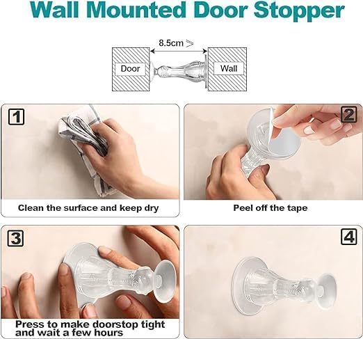 SafeStop™ Crystal Clear Door Stopper