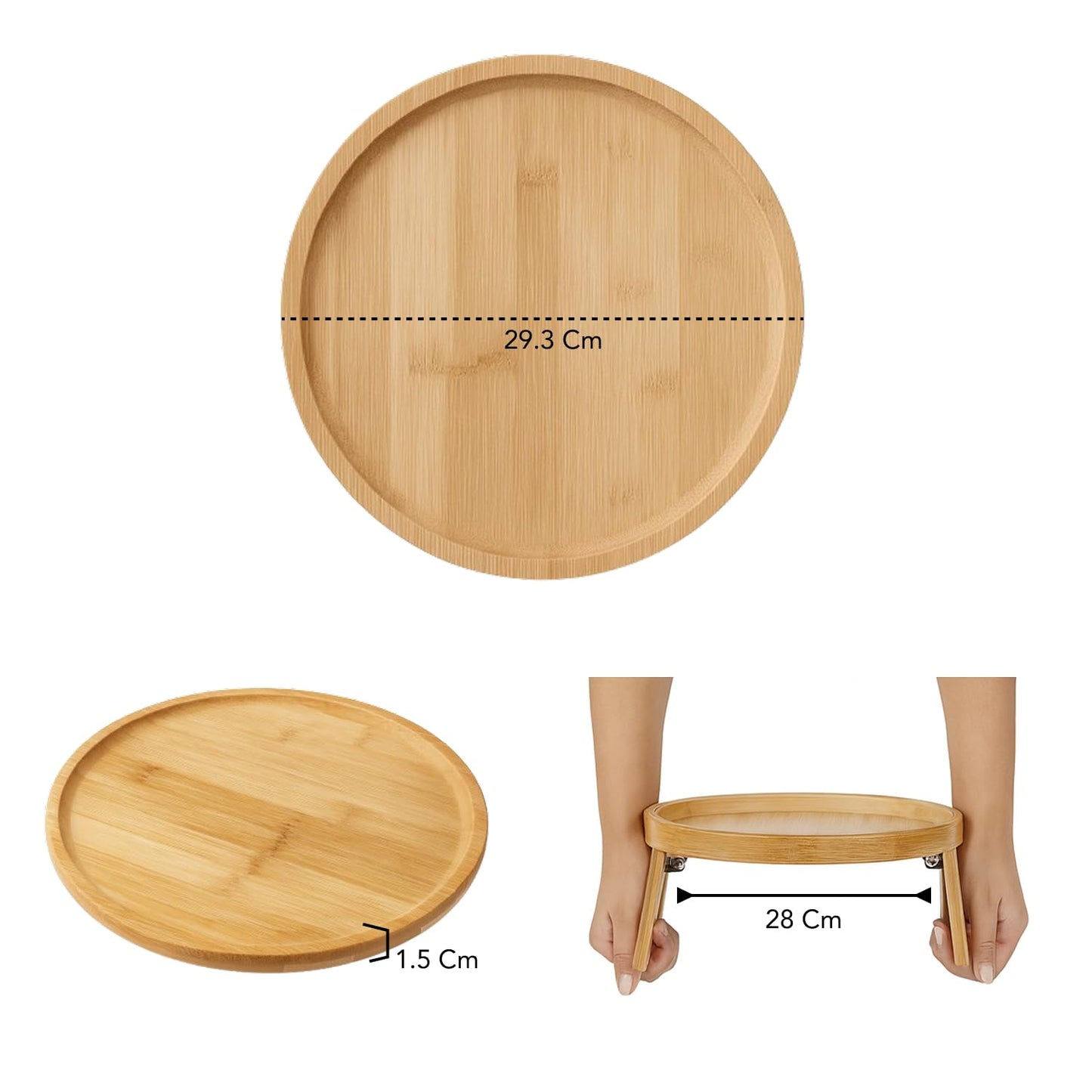 Ambia™ Premium Bamboo Sofa Side Table Clip