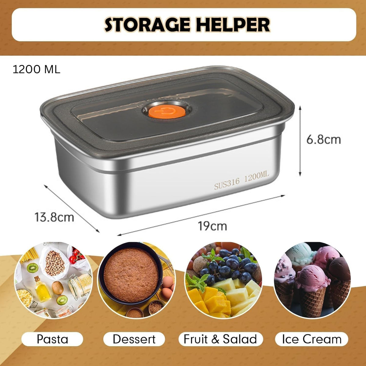 Storiva™ Leakproof Steel Food Container