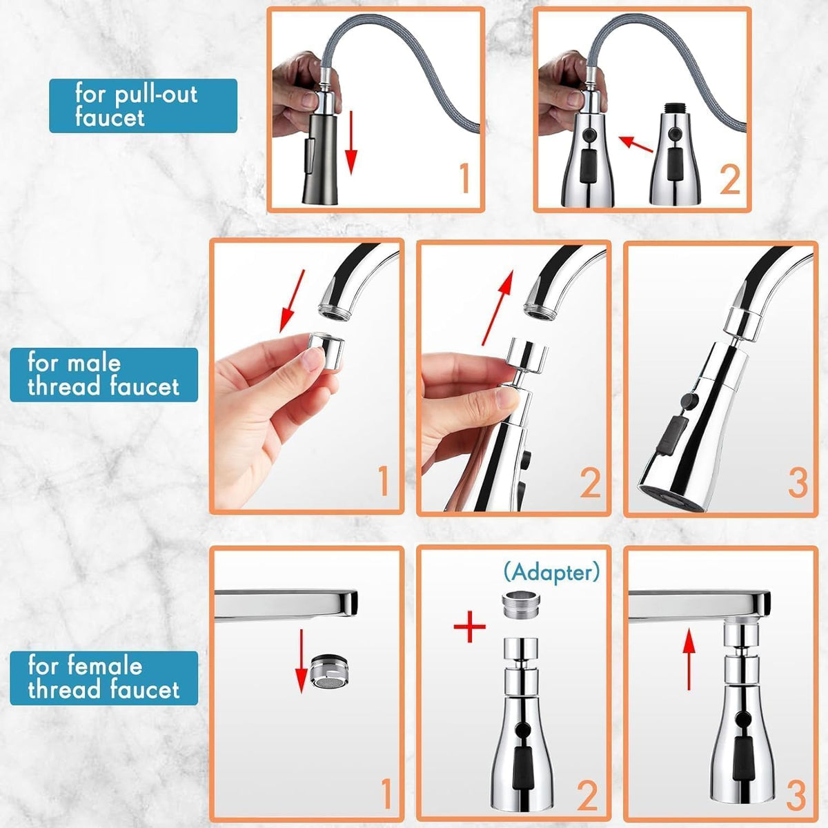 TapMaster™ Triple-Mode Water Sprayer