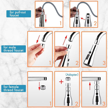 TapMaster™ Triple-Mode Water Sprayer