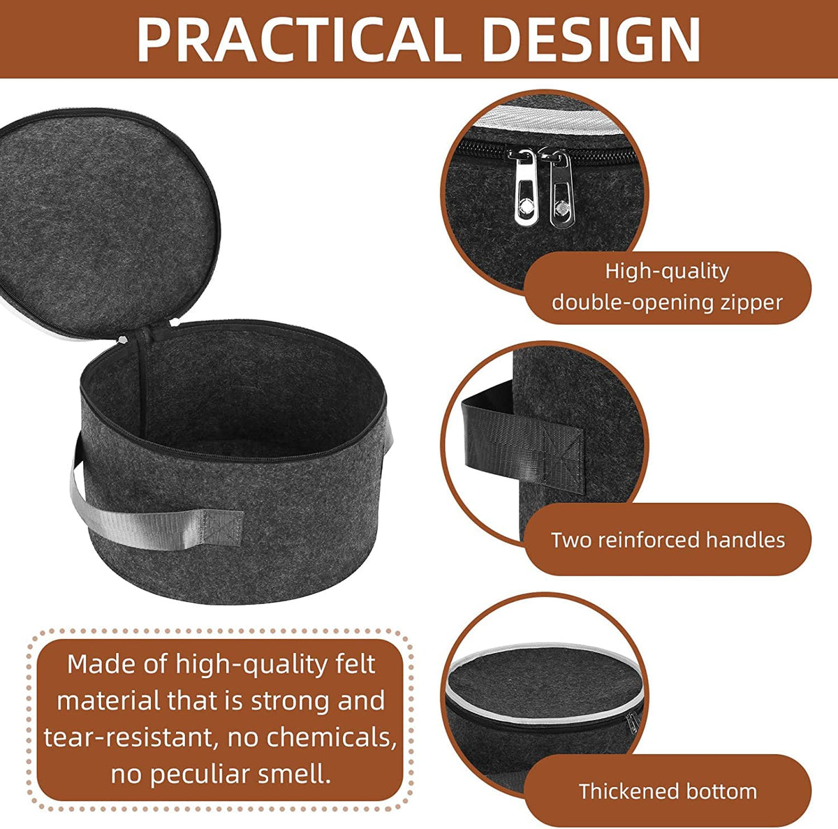 Platra™ Plate Storage Case with 12 Thick Felt Dividers