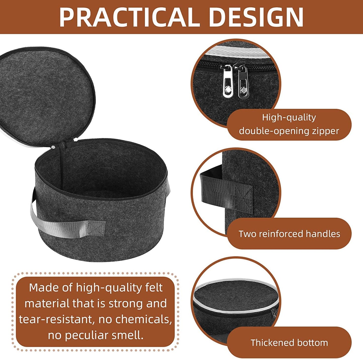 Platra™ Plate Storage Case with 12 Thick Felt Dividers