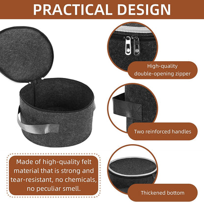 Platra™ Plate Storage Case with 12 Thick Felt Dividers