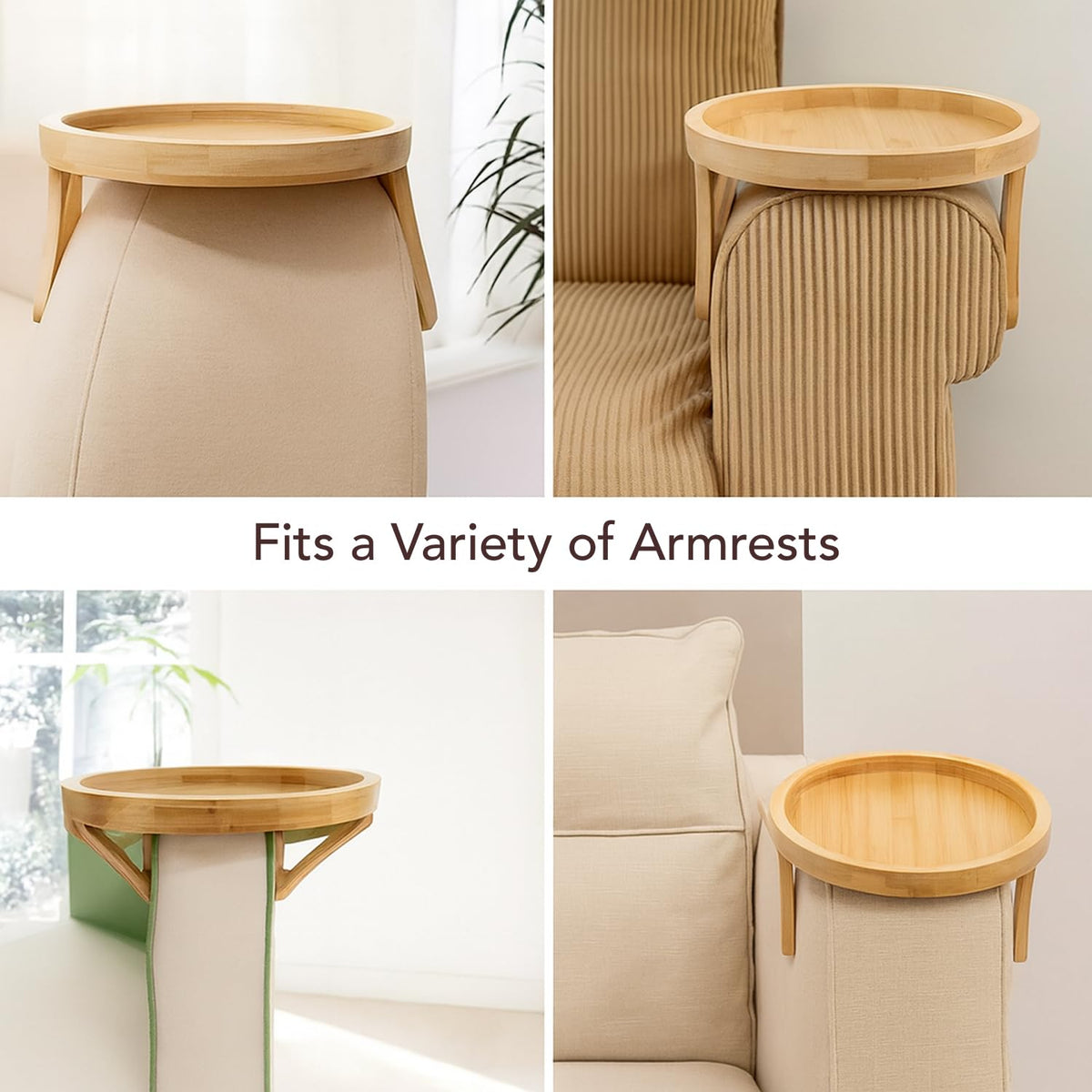 Ambia™ Premium Bamboo Sofa Side Table Clip