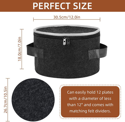 Platra™ Plate Storage Case with 12 Thick Felt Dividers