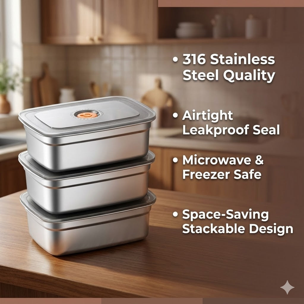 Storiva™ Leakproof Steel Food Container